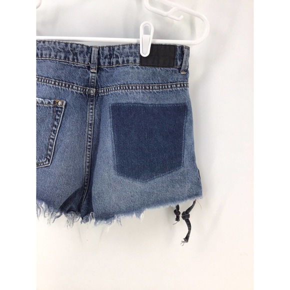 Zara Womens Size 4 Blue Denim Jean Cut Off Shorts Distressed - Picture 8 of 15